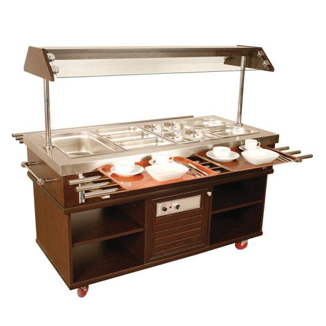Buffet chaud dim. 1500x700x1400 gn 4/1 3 kW Combisteel - Buffet Chaud professionnel CHR - matériel cuisine pro - Cuistéo