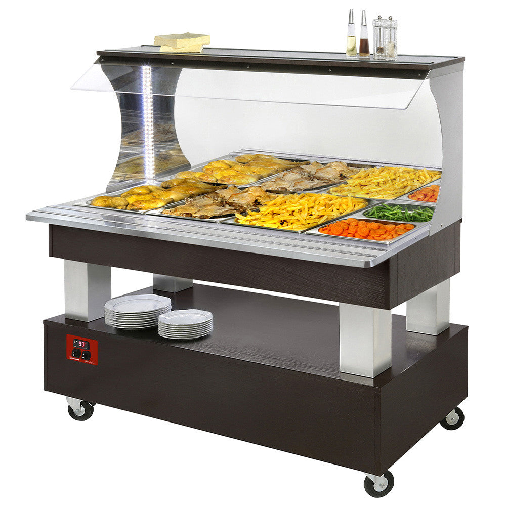 Buffet chauffant mural bain marie 4x GN1/1-150 - Diamond