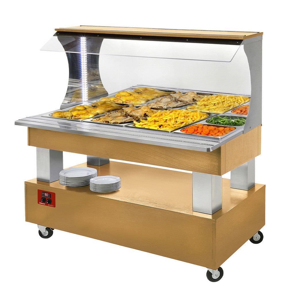 Buffet chauffant mural bain marie 4x GN 1/1 - Diamond