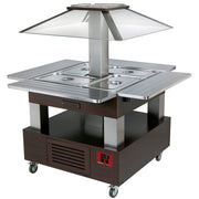 Ilot buffet chauffant - bain marie - 4x GN 1/1 - Diamond