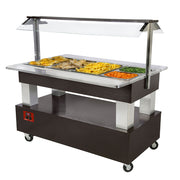 Buffet chauffant bain marie 4x GN1/1- bois - noir - Diamond