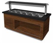Buffet Chaud - 5x GN 1/1 - +30/+90°C - 1.50 kW - 2000x880x1350 mm - SB-H 200 Noyer 5 L Saro - Buffet Chaud professionnel CHR - matériel cuisine pro - Cuistéo