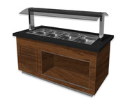 Buffet Chaud - 4x GN 1/1 - +30/+90°C - 1.50 kW - 1700x880x1350 mm - SB-H 170 Noyer 4 L Saro - Buffet Chaud professionnel CHR - matériel cuisine pro - Cuistéo