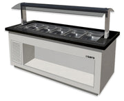 Buffet chaud - 6 GN - Granit noir - Température +30/+90°C - LINE SB-H 230 6 L Saro - Buffet Chaud professionnel CHR - matériel cuisine pro - Cuistéo