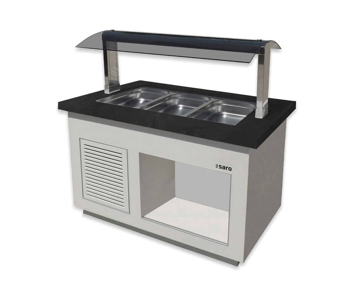 Buffet chauffant - 3 GN - Granit noir - Température +30/+90°C - LINE SB-H 130 3 L Saro - Buffet Chaud professionnel CHR - matériel cuisine pro - Cuistéo