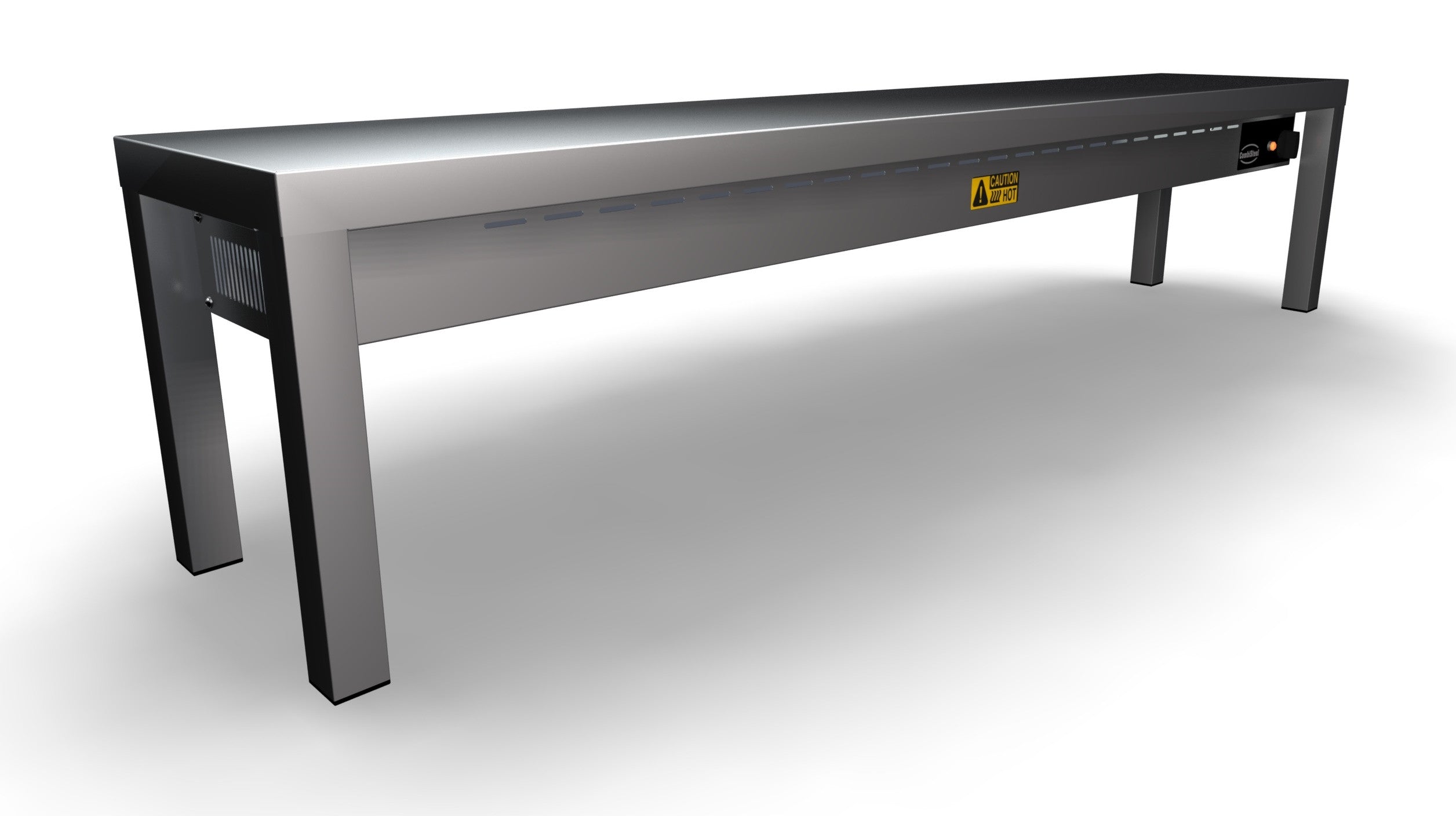 Étagère chauffante céramique 1600X300X350 inox 250 W Combisteel - vue 2 - Rampe Chauffante pro CHR - Cuistéo