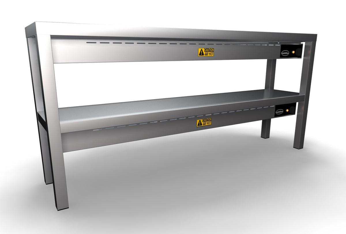 Etagère chauffante céramique 2 niv. 1400 1400x300x650 mm 250 W Combisteel - vue 2 - Rampe Chauffante pro CHR - Cuistéo