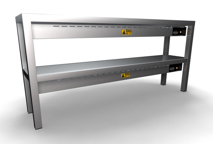 Etagère chauffante céramique 2 niv. 1400 1400x300x650 mm 250 W Combisteel - vue 2 - Rampe Chauffante pro CHR - Cuistéo