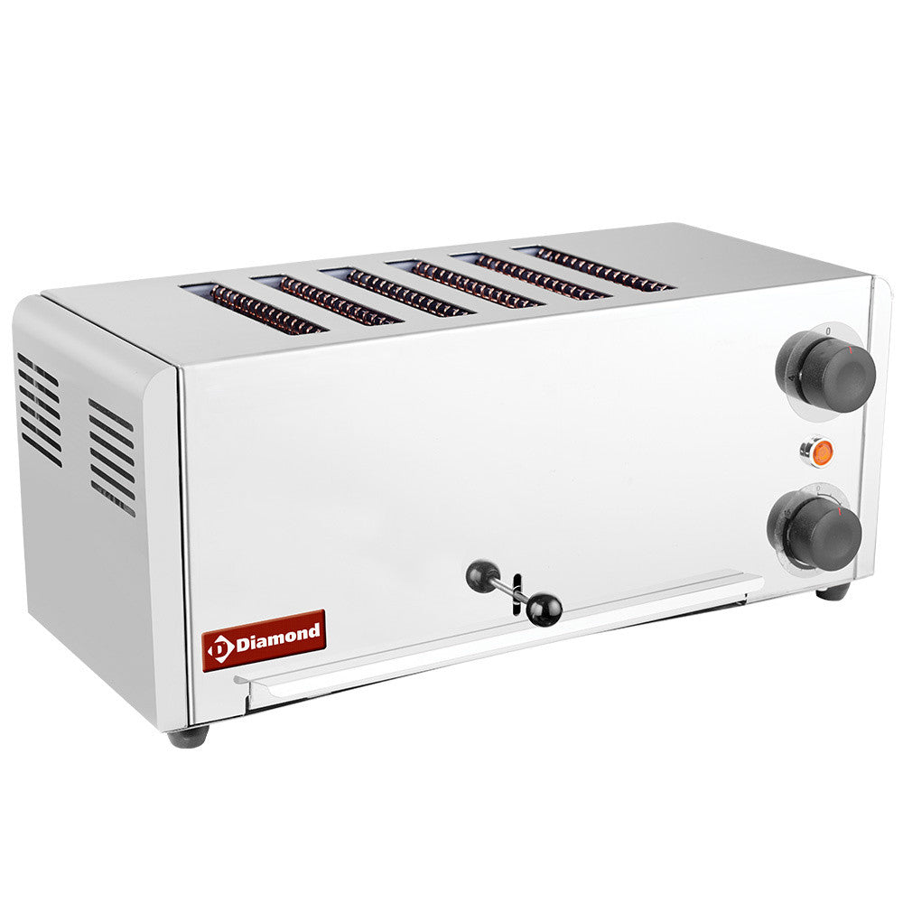 Toaster grille-pain électrique 6 tranches - inox. - Diamond