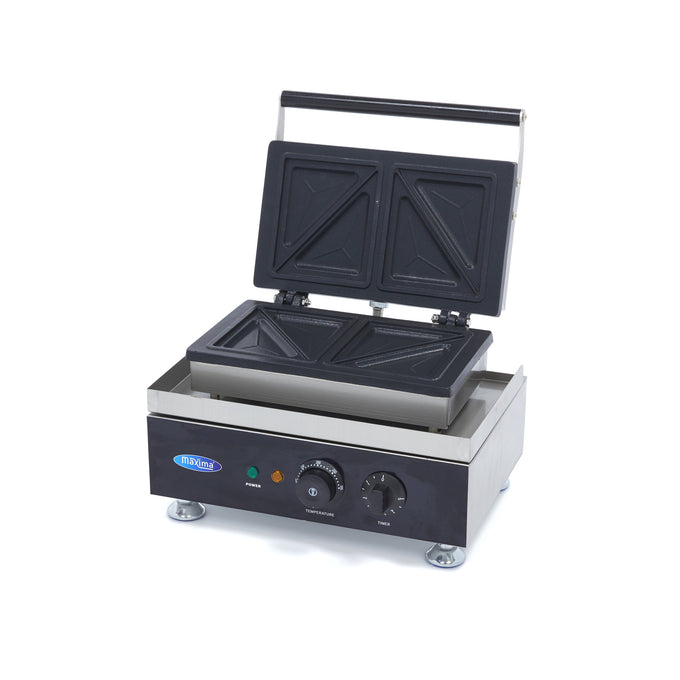 Grille-pain à sandwich - 2 sandwiches 1750 W Maxima - Grill panini professionnel CHR - matériel cuisine pro - Cuistéo
