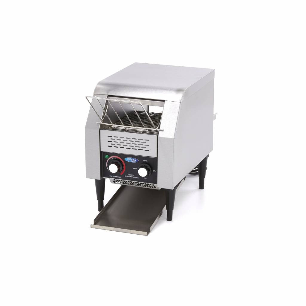 Grille-pain à convoyeur - 150 tranches/h - Vitesse réglable - avec bac à miettes L. 180 mm 150 L 1340 W Maxima - Toaster convoyeur professionnel CHR - matériel cuisine pro - Cuistéo