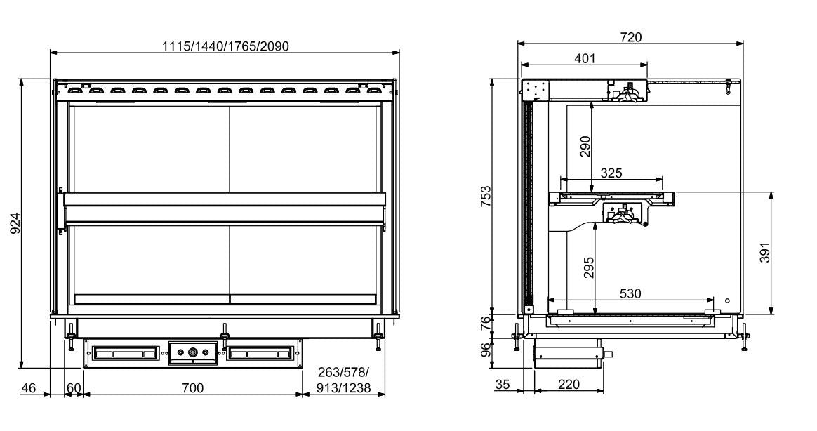 Drop-in vitrine cubique chauffante 1115x720x924 mm 4.025 kW Combisteel - vue 2 - Vitrine Chaude Drop-In pro CHR - Cuistéo