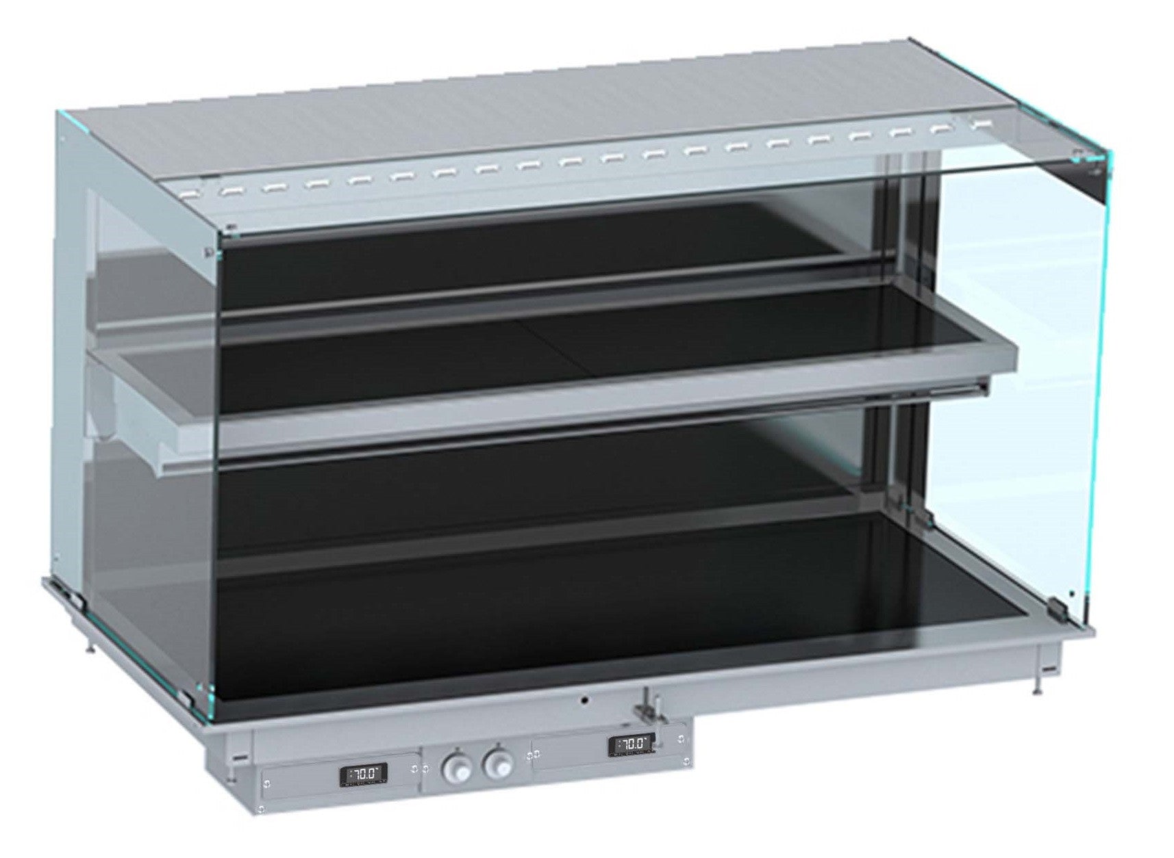 Drop-in vitrine cubique chauffante avec plaque vitro ceramique modèle mural - noir 5/1 1765x720x924 mm 6.035 kW Combisteel - Vitrine Chaude Drop-In professionnel CHR - matériel cuisine pro - Cuistéo