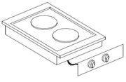 Cuisinière électrique 2 plaques 400x600x260 mm 1 kW Combisteel - Vitrine Chaude Drop-In professionnel CHR - matériel cuisine pro - Cuistéo