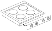Cuisinière électrique 4 plaques 600x600x260 mm 2 kW Combisteel - Vitrine Chaude Drop-In professionnel CHR - matériel cuisine pro - Cuistéo