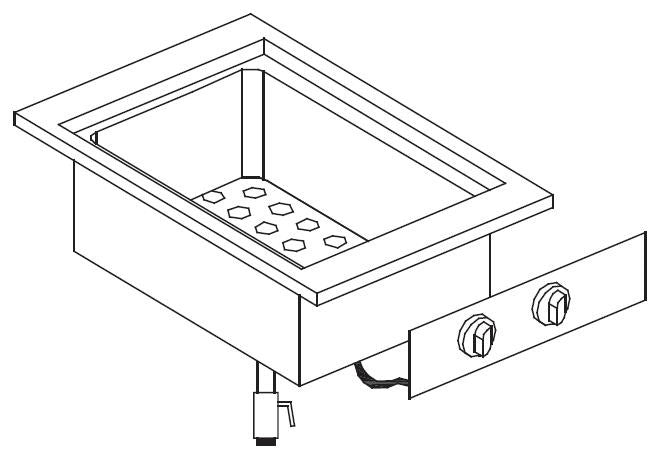 Elément de bain-marie 400x600x260 mm 2 kW Combisteel - Bain-Marie Drop-In professionnel CHR - matériel cuisine pro - Cuistéo