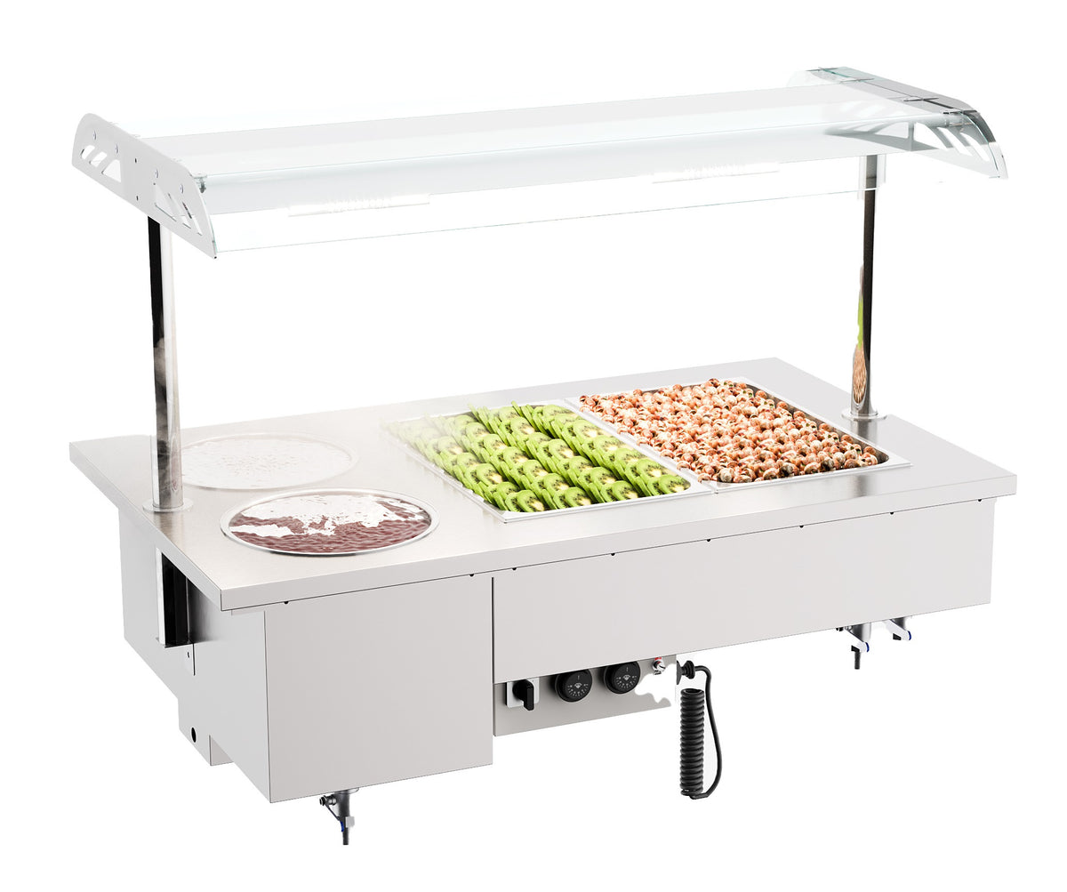 Drop-in bain-marie avec bols 2/1 1200x700x1050 mm 17 L 1.2 kW Combisteel - Bain-Marie Drop-In professionnel CHR - matériel cuisine pro - Cuistéo