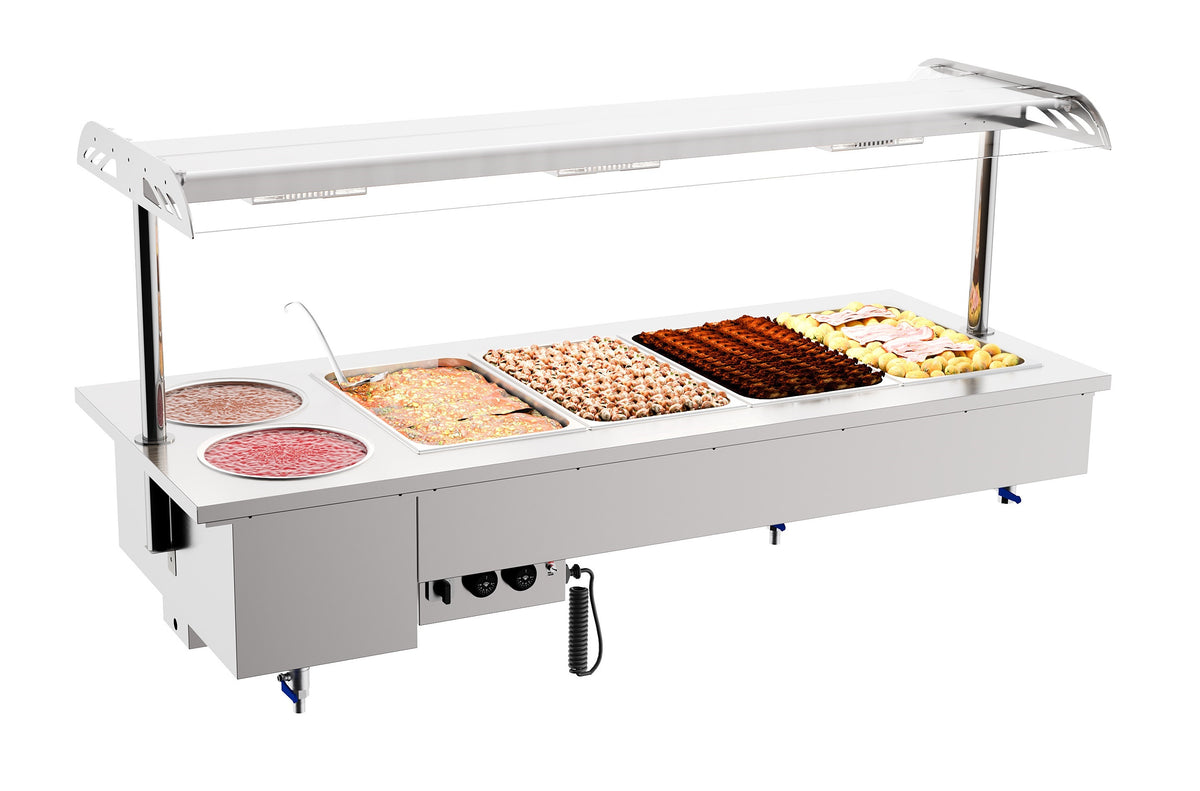 Drop-in bain-marie avec bols 4/1 1800x700x1050 mm 17 L 1.8 kW Combisteel - Bain-Marie Drop-In professionnel CHR - matériel cuisine pro - Cuistéo