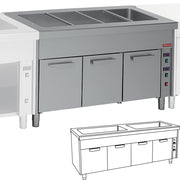 Elément bain marie sur armoire chauff. 2 x 3 GN1/1 - Diamond