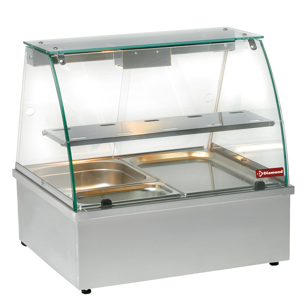 Vitrine chauffante bain-marie 2 x GN 1/1 pano. - Diamond