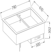 Elément bain-marie 2 GN 1/1 - Diamond
