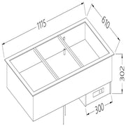 Elément bain-marie 3 GN 1/1 - Diamond