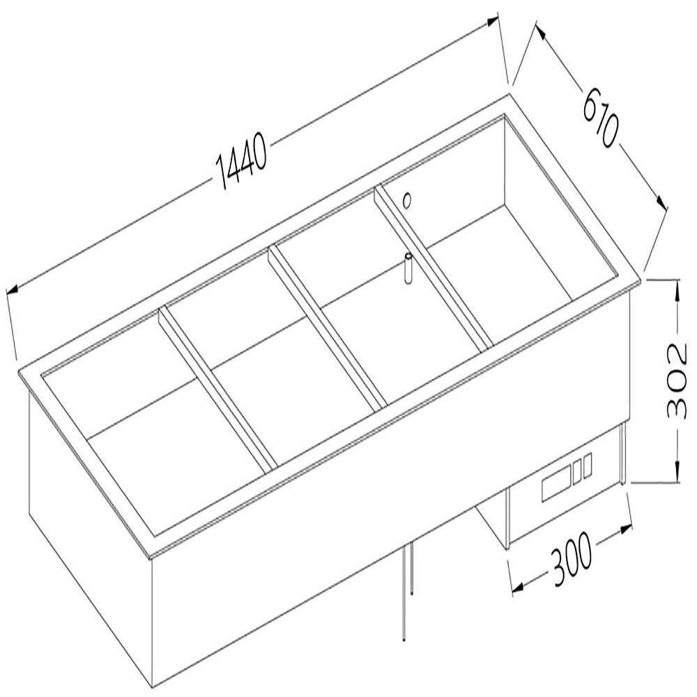 Elément bain-marie 4x GN 1/1 - Diamond