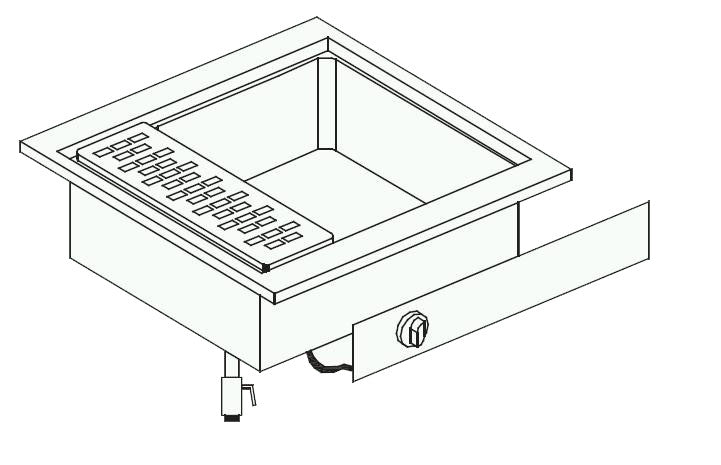 Cuiseurs pour pâtes électrique 600x600x331 mm 28 L 9 kW Combisteel - Vitrine Chaude Drop-In professionnel CHR - matériel cuisine pro - Cuistéo