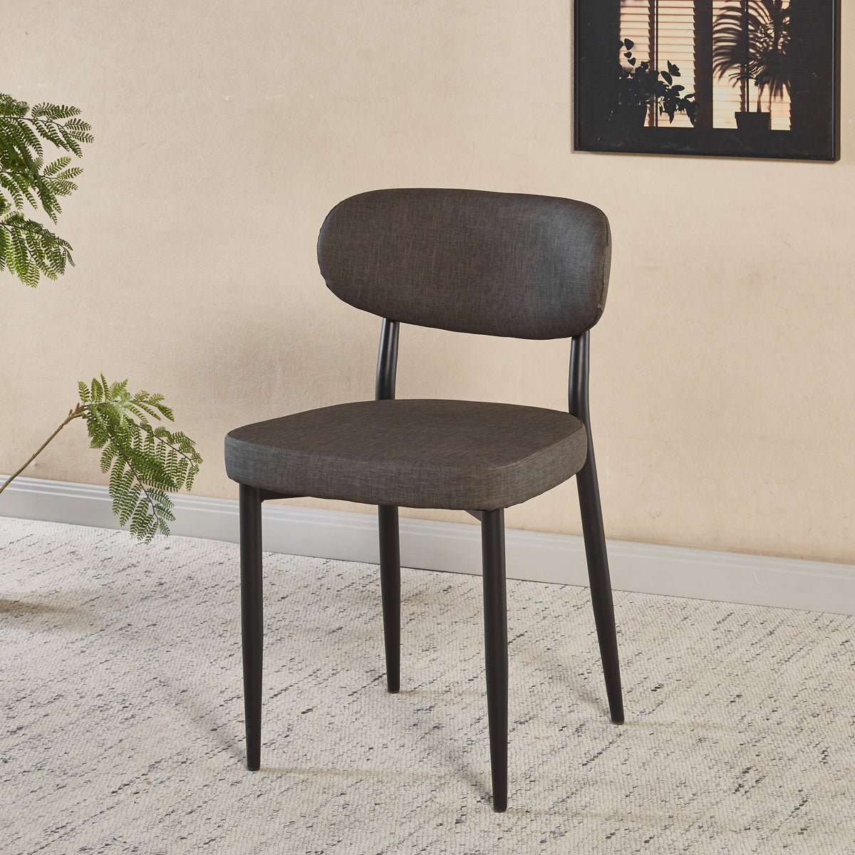 Chaise GOOFY Simili-cuir - Gris - Lot de 4 - Madrid Mobiliario