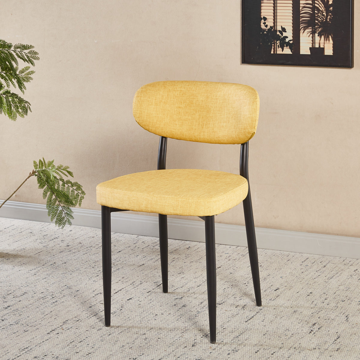 Chaise GOOFY Simili-cuir - Moutarde - Lot de 4 - Madrid Mobiliario