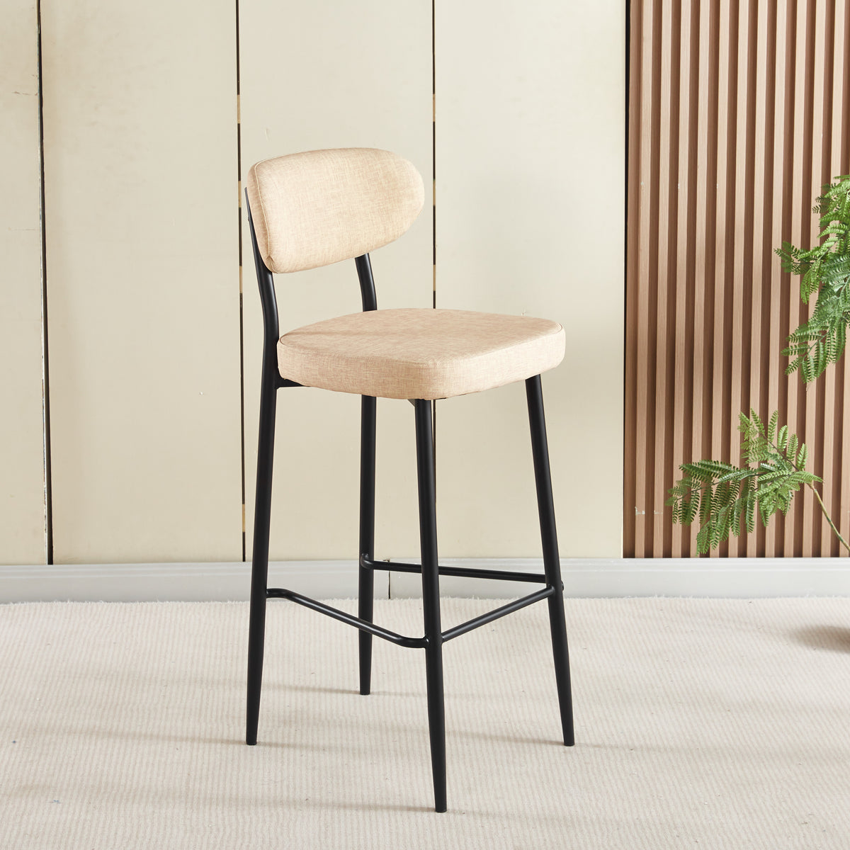 Tabouret GOOFY Polipiel Textil - Beige - Madrid Mobiliario