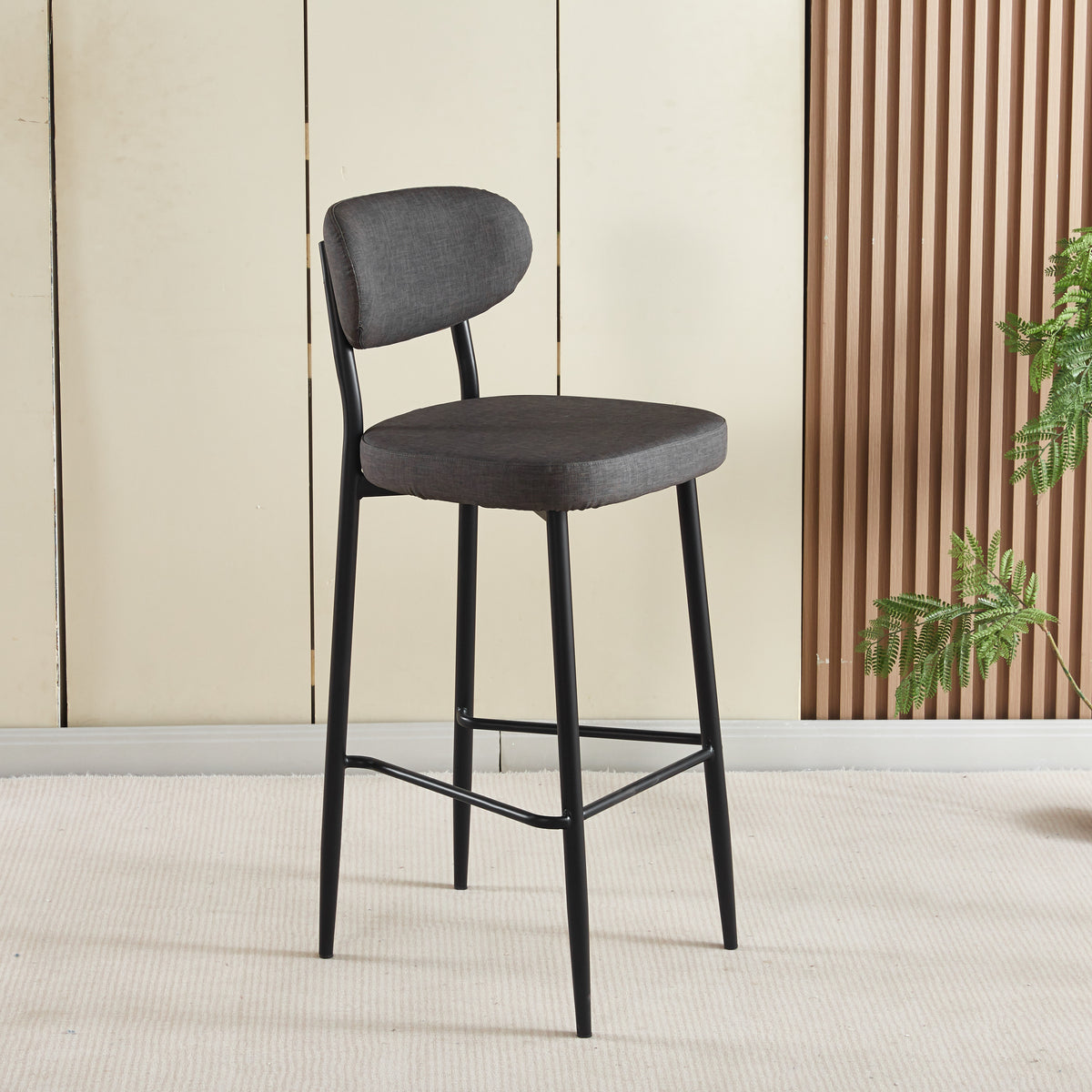 Tabouret GOOFY Polipiel Textil - Gris - Madrid Mobiliario