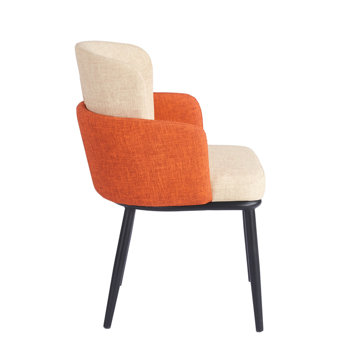 Chaise MAXIN Polipiel Textil - Beige-Terracotta - Madrid Mobiliario