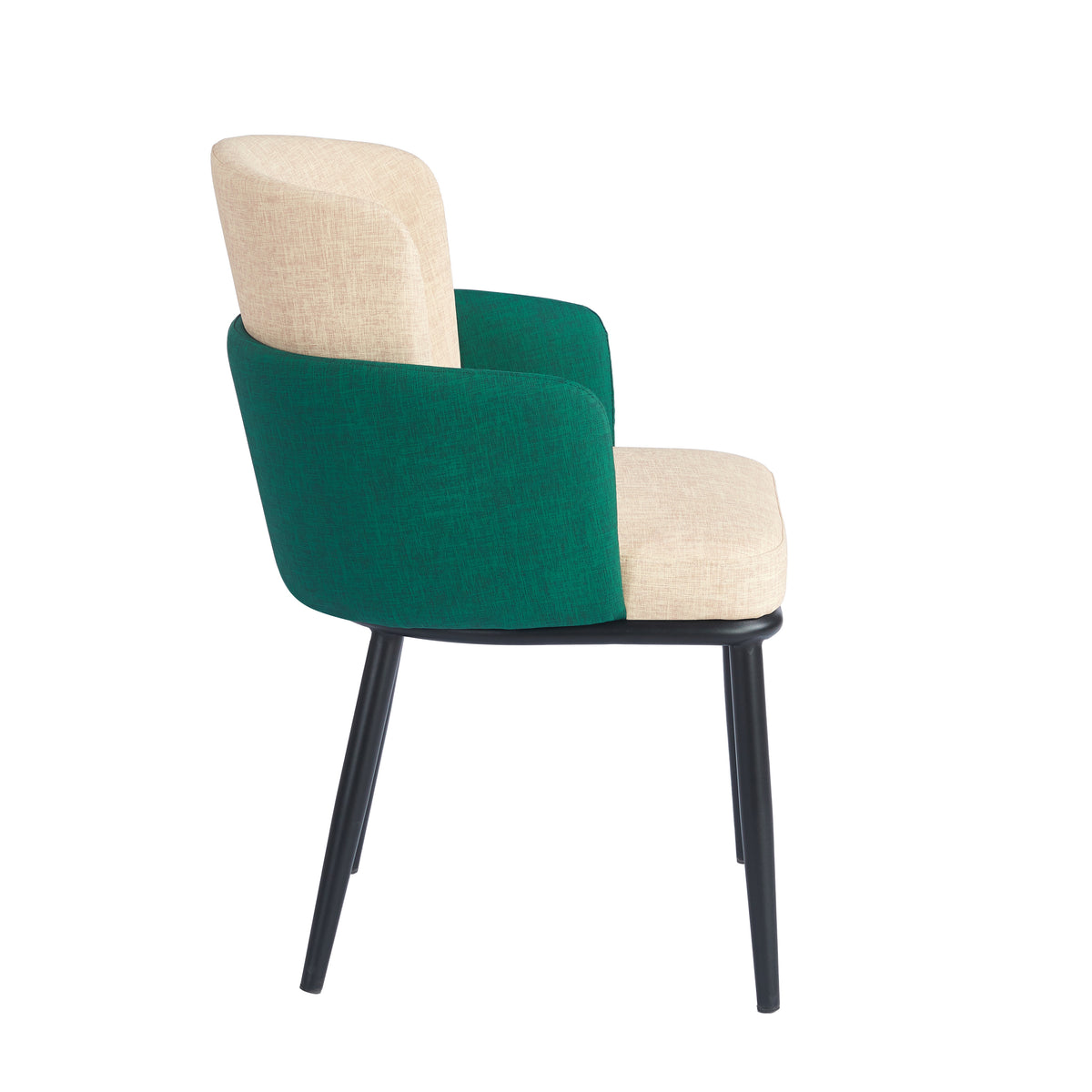 Chaise MAXIN Polipiel Textil - Beige-Vert - Madrid Mobiliario