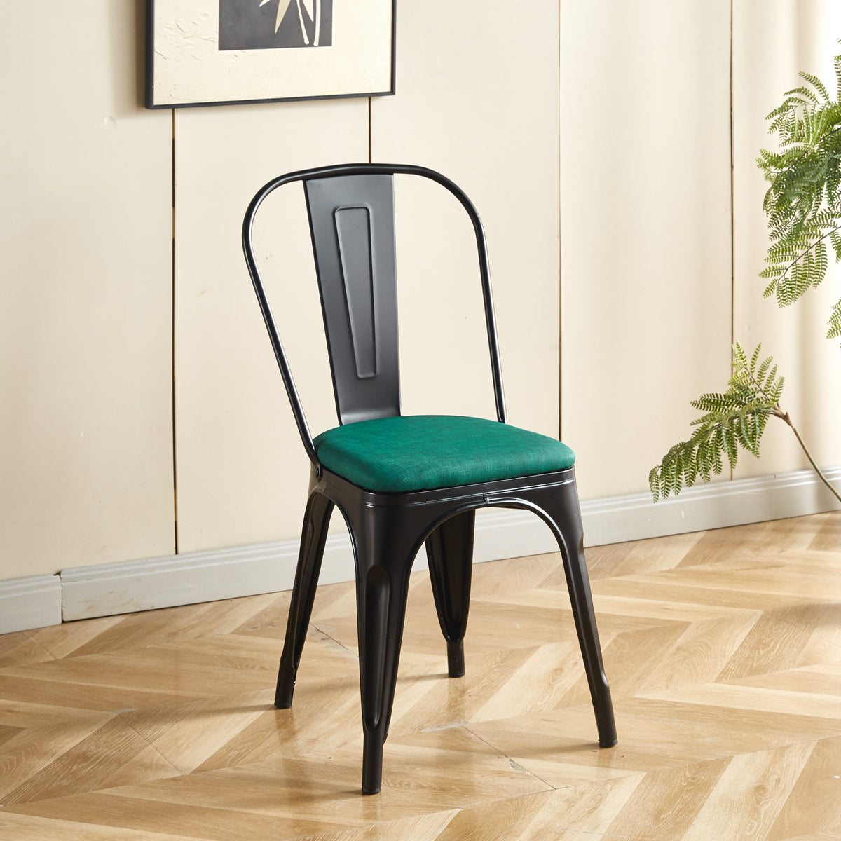 Chaise TOIX Tapissé - Vert - Lot de 4 - Madrid Mobiliario