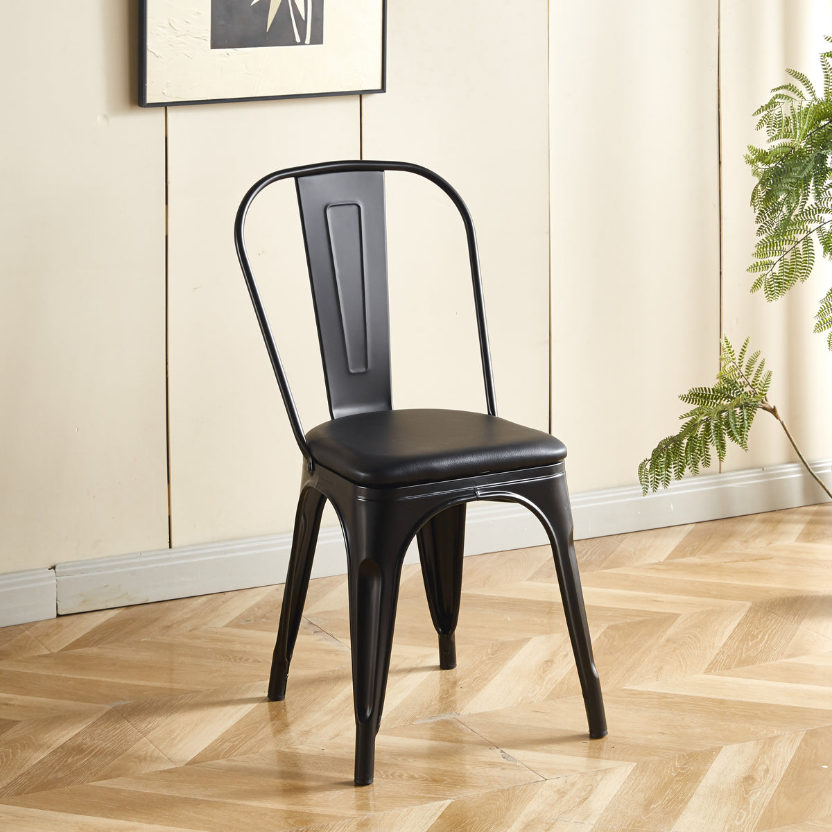 Chaise TOIX Tapissé - Noir - Madrid Mobiliario