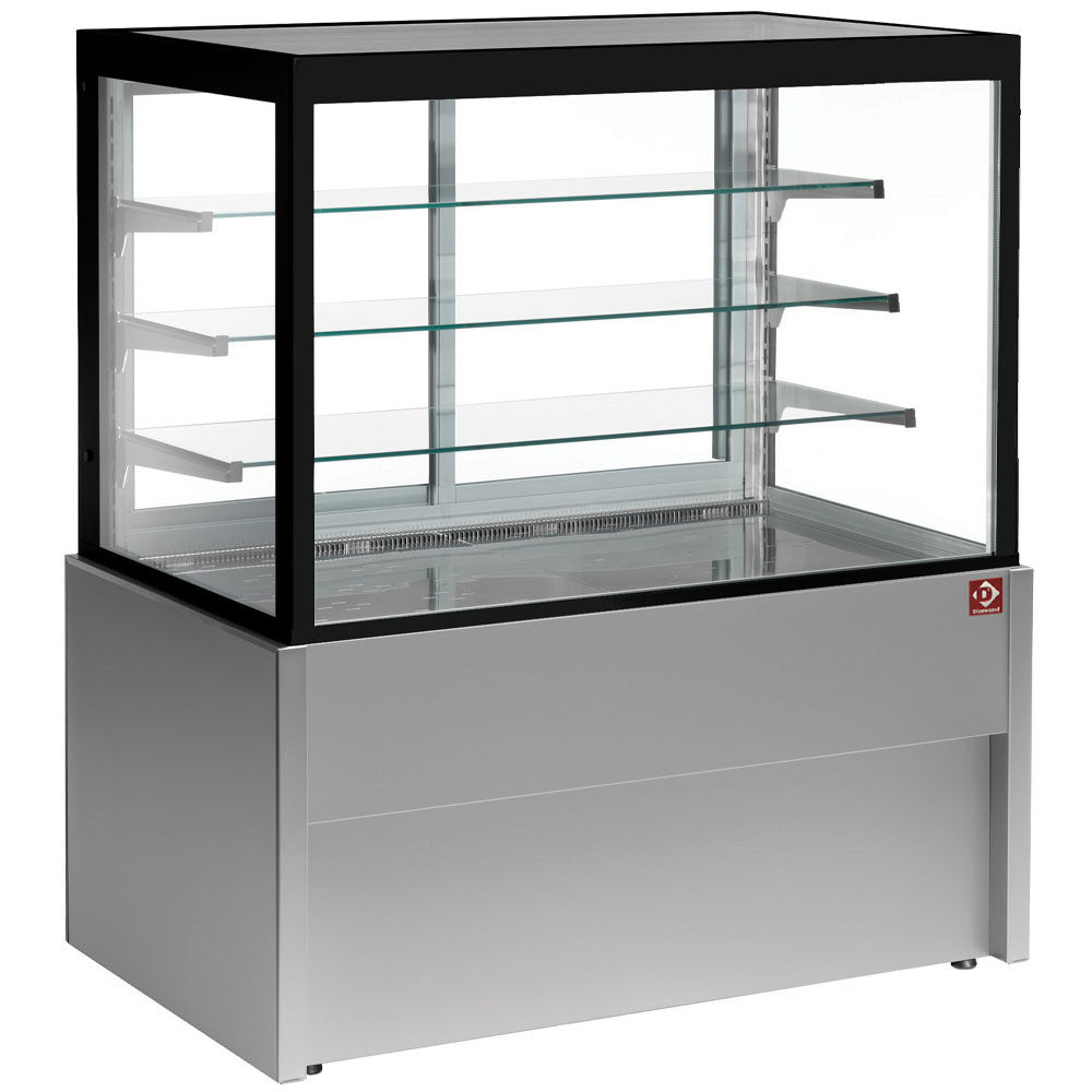 Comptoir vitrine pano. 4 niv. chauffant- gris - Diamond