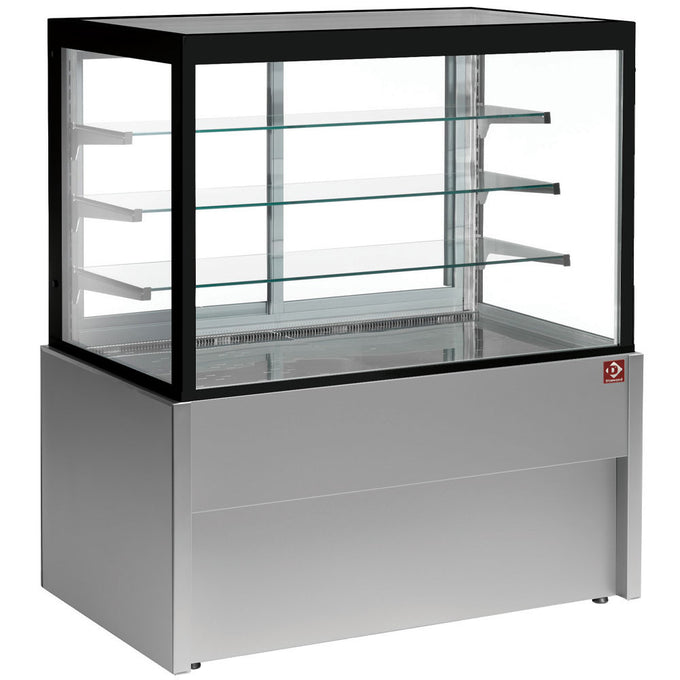 Comptoir vitrine pano. 4 niv. chauffant- gris - Diamond