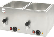 Cuiseur de saucisses - 2 cuves - 2000W - 560x350x290mm - Thermostat réglable - Mec