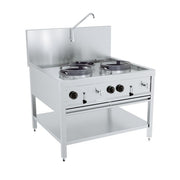 Table wok à gaz 2x17kw + 1x9kw - Combisteel