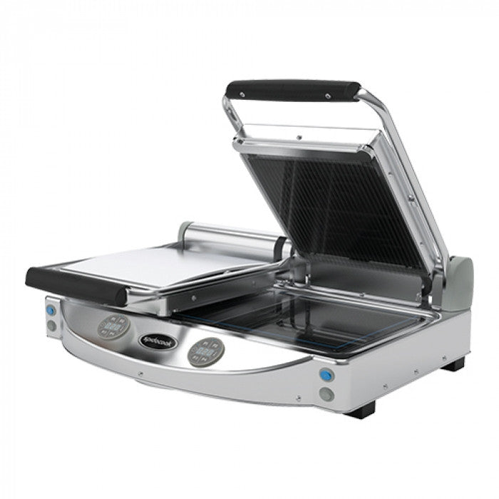 Grill panini double digital vitrocéramique - Lisse et rainurée - SpidoCook