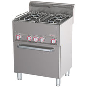 Fourneau 4 feux sur four à convection GN1/1 - Diverso