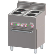 Fourneau 4 plaques électriques sur four à convection GN1/1 - Diverso