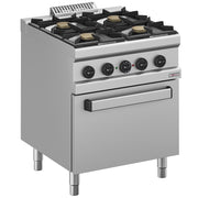 Fourneau gaz 4 feux, four électrique à convection GN 1/1 - Diverso
