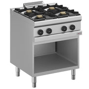 Fourneau gaz 4 feux, sur armoire ouverte - Diverso