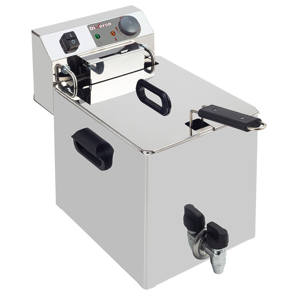 Friteuse de table électrique 10 litres + robinet de vidange - Diverso