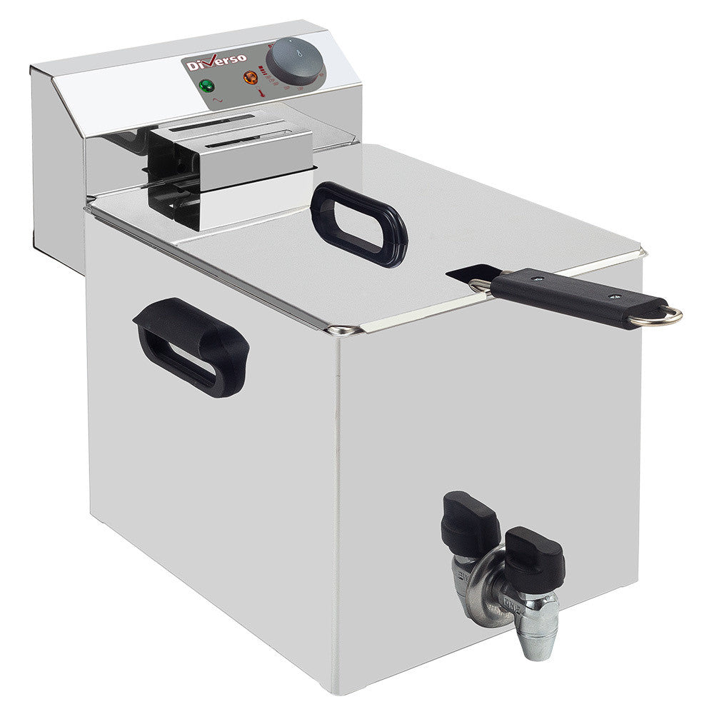 Friteuse de table électrique 8 litres + robinet de vidange - Diverso