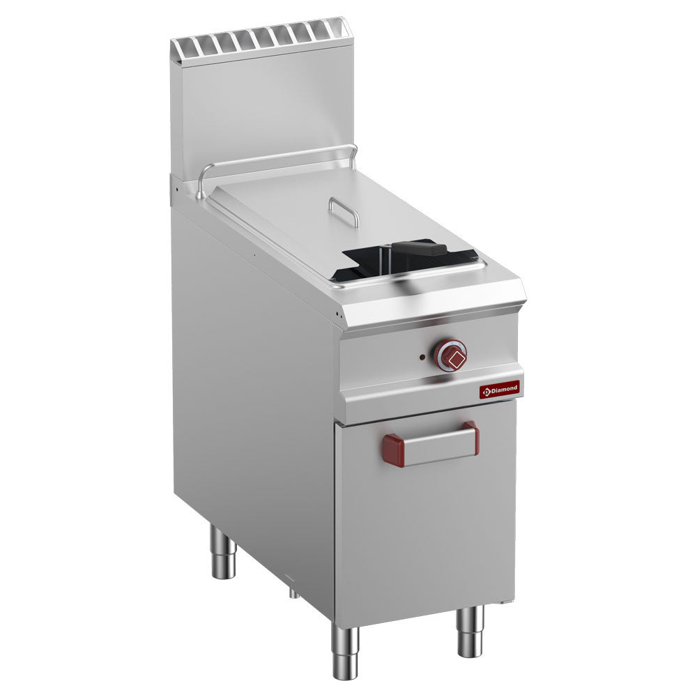 Friteuse gaz 1 cuve "Y" 14 litres sur armoire - Diamond