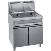 Friteuse gaz 2 cuves 15 litres sur armoire - Diverso