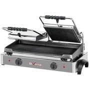 Grill panini électrique DOUBLE, plaques rainurées - Diverso